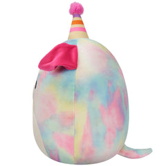 Squishmallows 12" Delenne the Rainbow Tie-Dye Dog With Party Hat | Jazwares / Squishmallows Category| Squad
