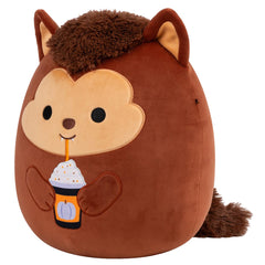 Squishmallows 12" Wade the Brown Werewolf Holding Purple Frappe | Jazwares / Squishmallows Squad