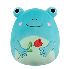 Squishmallows 12" Ludwig the Teal Frog Holding Rose | Jazwares / Squishmallows Squad
