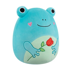 Squishmallows 12" Ludwig the Teal Frog Holding Rose | Jazwares / Squishmallows Squad