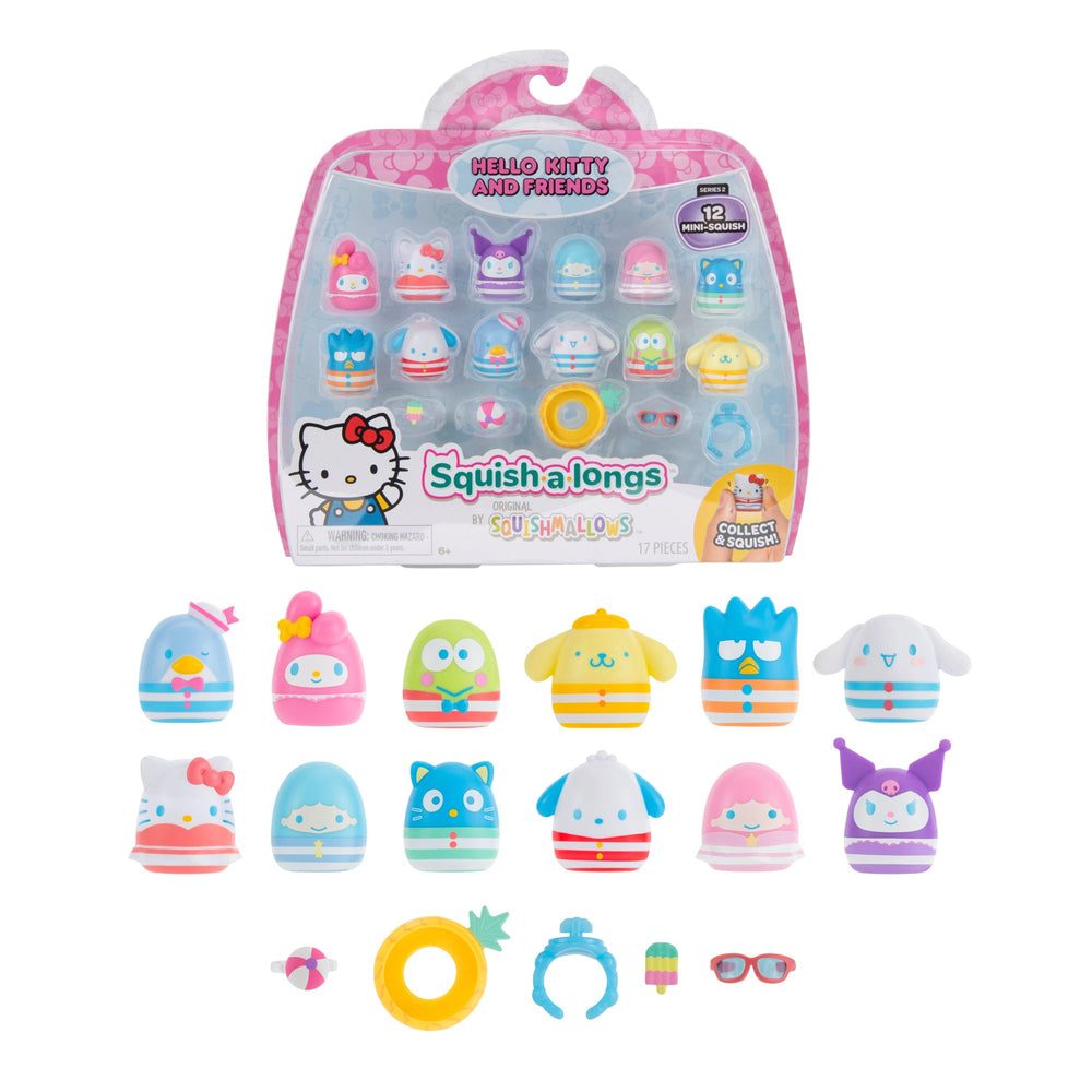 Squish-a-longs Hello Kitty and Friends Pool Party 12-Pack | Jazwares / Squishmallows Category| Brand