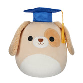 Squishmallows 8" Harris the Brown Spotted Dog in Graduation Cap | Jazwares / Squishmallows Squad