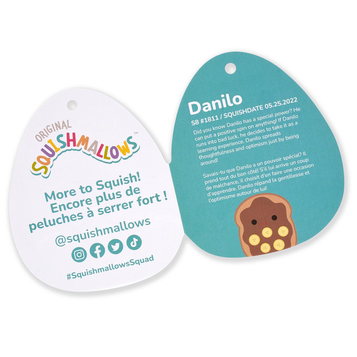 Squishmallows 8" Danilo the Chocolate Banana Toast | Jazwares / Squishmallows   Squad