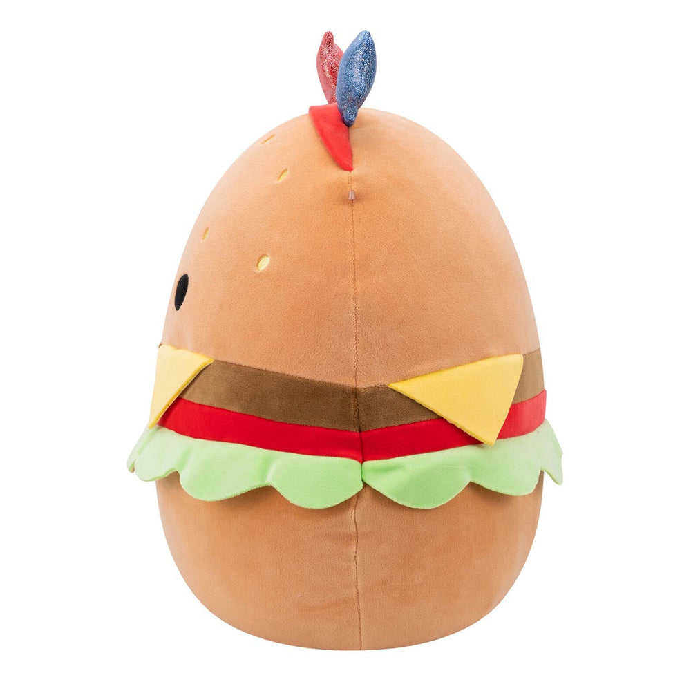 Squishmallows 14" Carl the Cheeseburger with Red and Blue Star Headband | Jazwares / Squishmallows   Squad