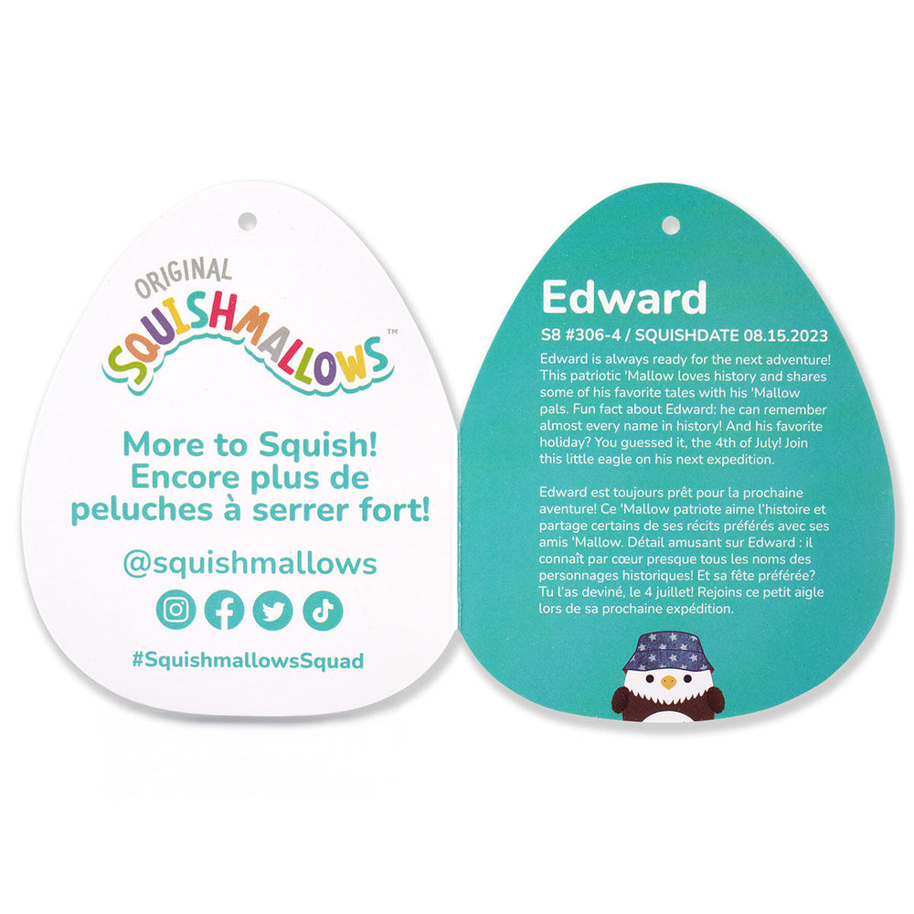 Squishmallows 5" Edward the Bald Eagle with Bucket Hat | Jazwares / Squishmallows   Squad