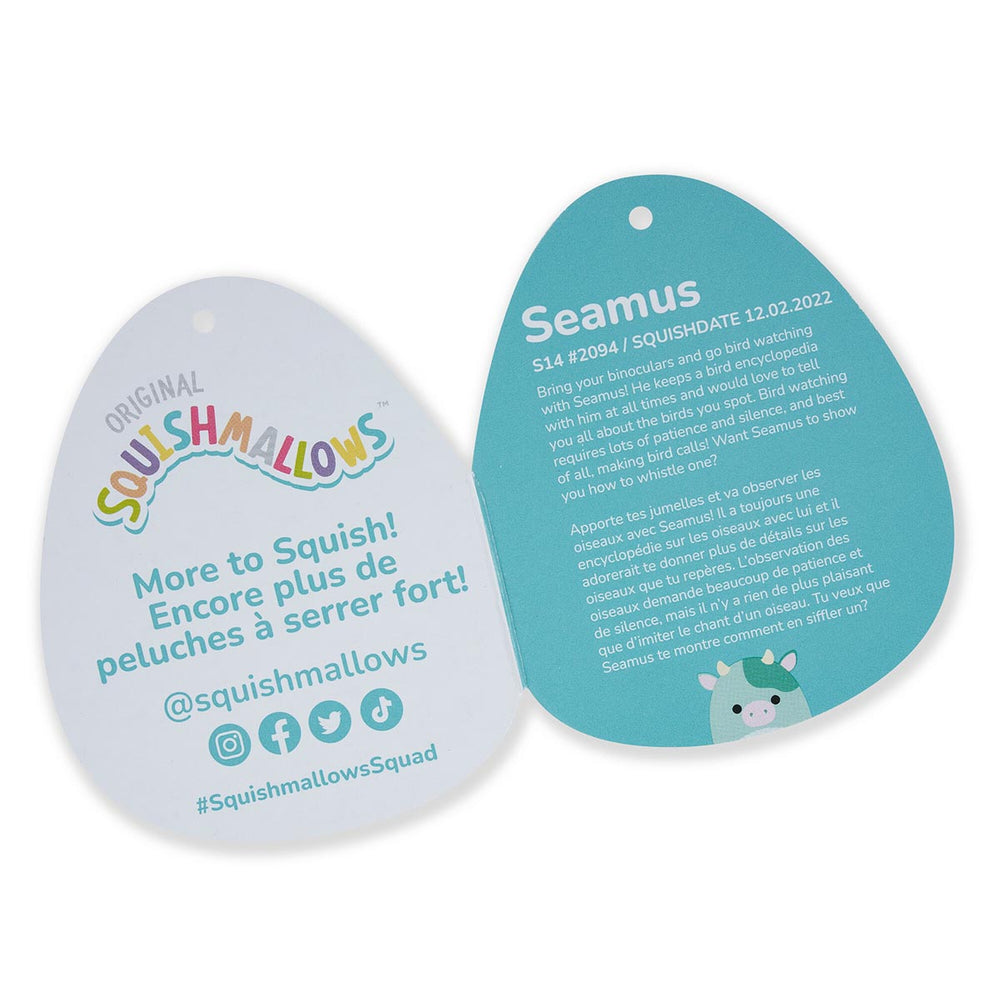 Squishmallows 14" Seamus the Green Cow with Fuzzy Belly | Jazwares / Squishmallows   Squad
