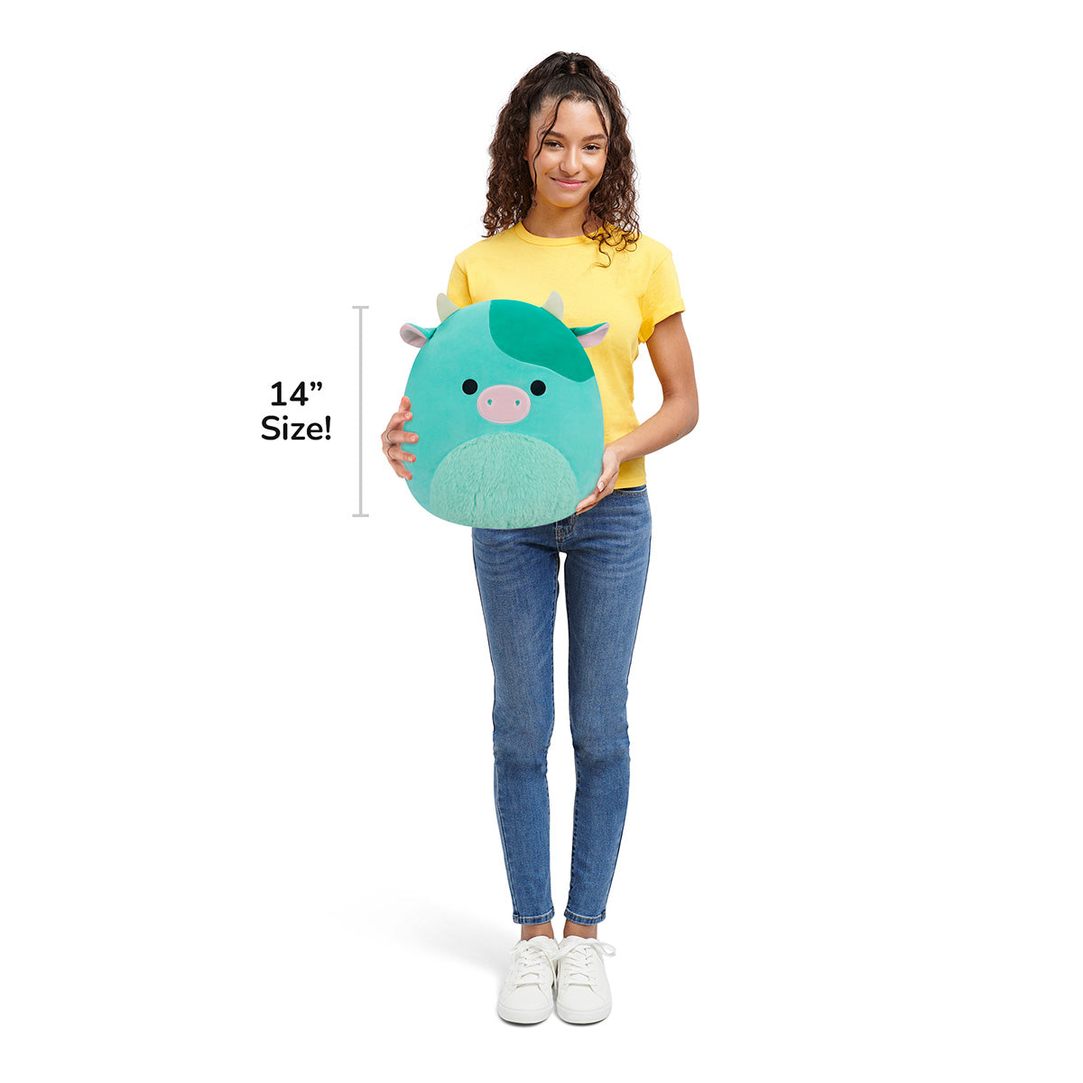 Squishmallows 14" Seamus the Green Cow with Fuzzy Belly | Jazwares / Squishmallows   Squad