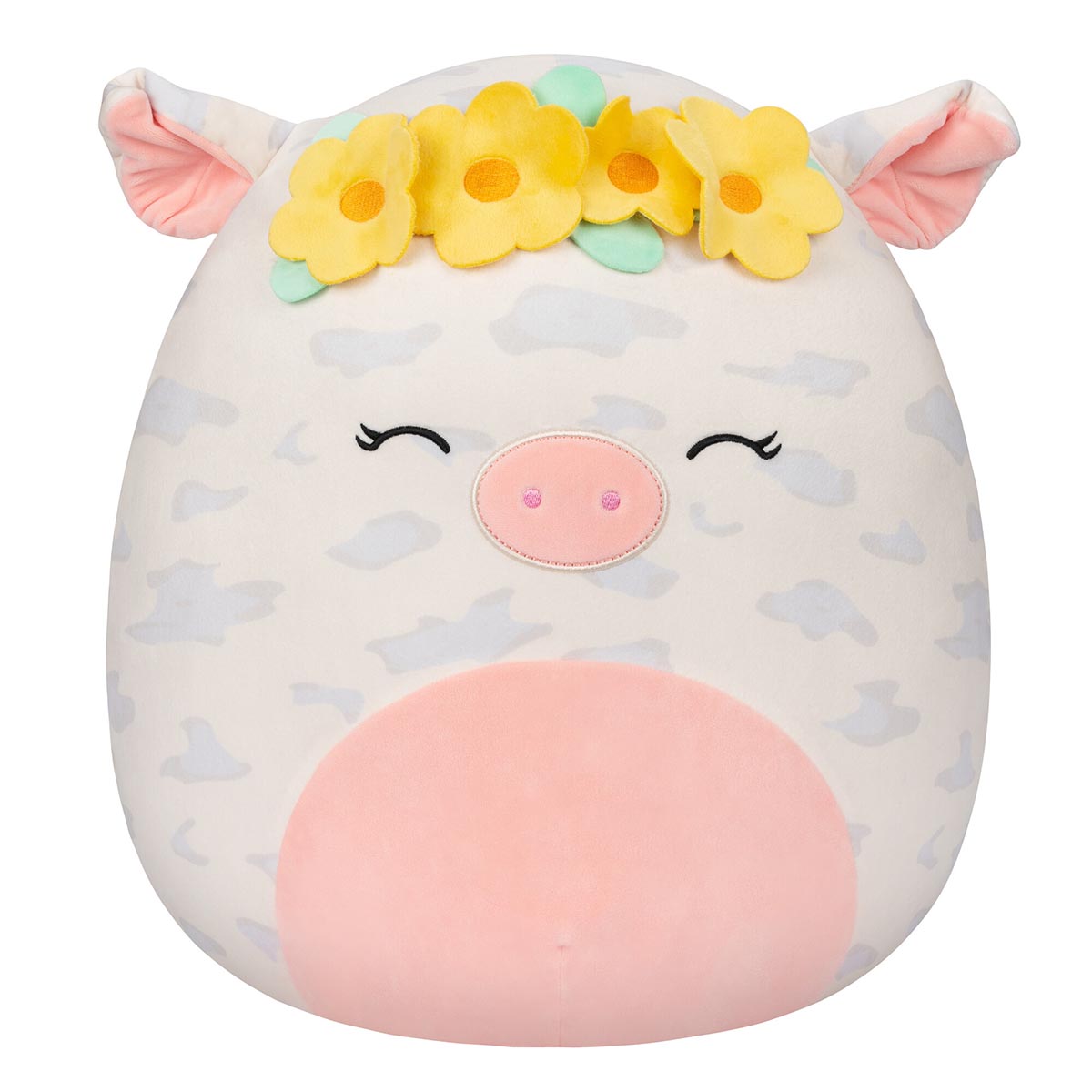 Squishmallows 16" Rosie the Spotted Pig with Yellow Flower Crown | Jazwares / Squishmallows   Squad