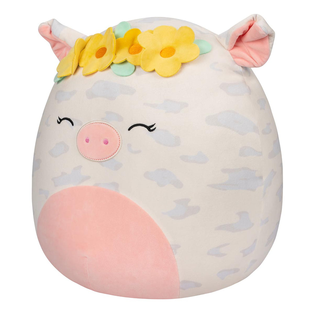 Squishmallows 16" Rosie the Spotted Pig with Yellow Flower Crown | Jazwares / Squishmallows   Squad