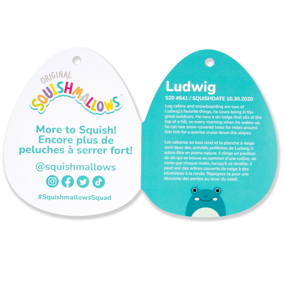 Squishmallows 12" Ludwig the Teal Frog with Mint Green Belly | Jazwares / Squishmallows   Squad