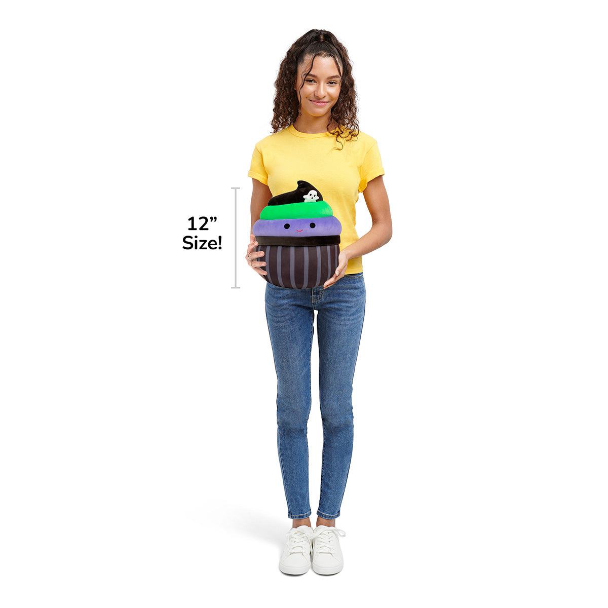 Squishmallows 12" Kurt the Black Cupcake With Green and Purple Frosting | Jazwares / Squishmallows   Squad