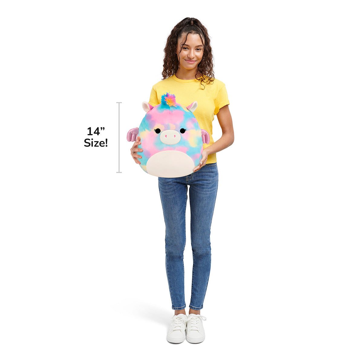 Squishmallows 14" Jaime the Rainbow Tie-Dye Pegasus | Jazwares / Squishmallows   Squad