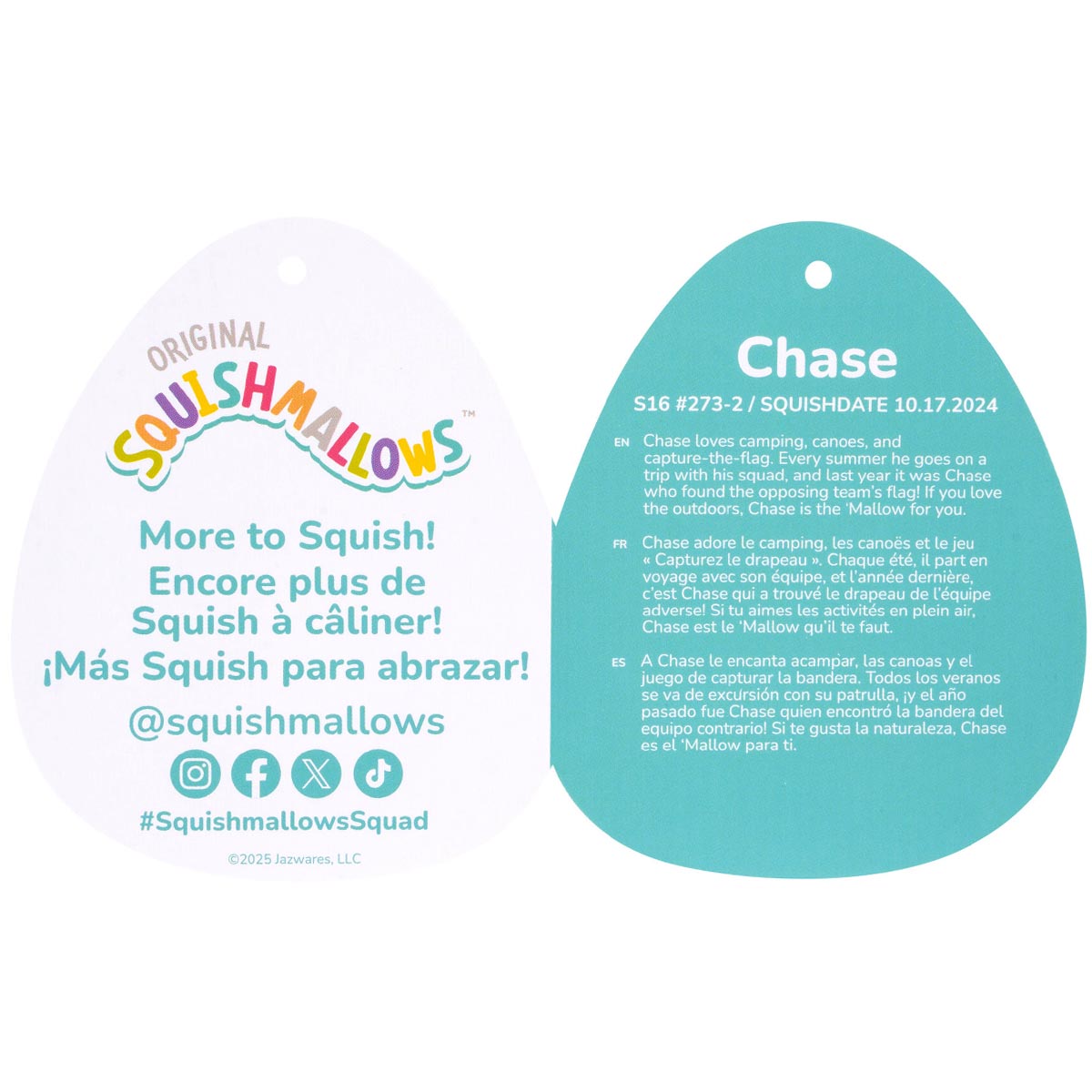 Squishmallows 16" Chase the Green Tabby Cat | Jazwares / Squishmallows   Squad