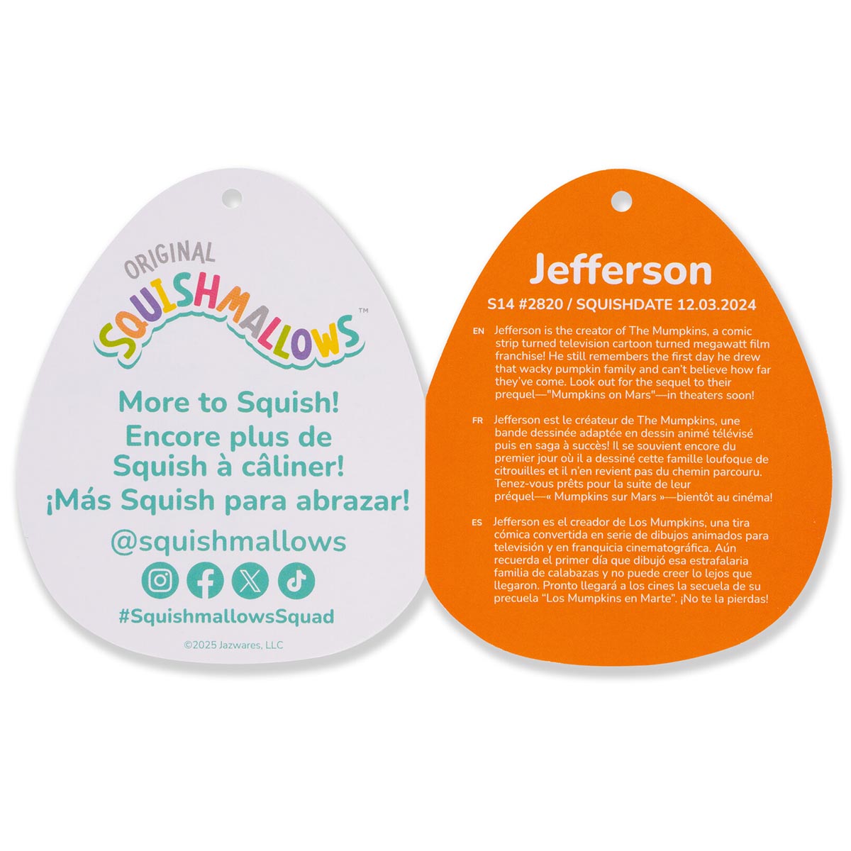 Squishmallows 14" Jefferson the Black and Orange Cow | Jazwares / Squishmallows   Squad
