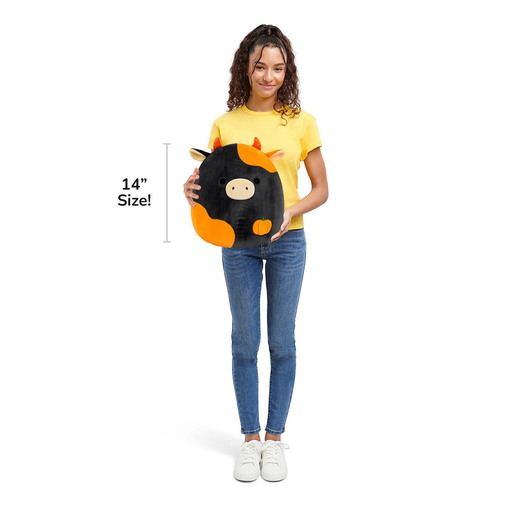 Squishmallows 14" Jefferson the Black and Orange Cow | Jazwares / Squishmallows   Squad