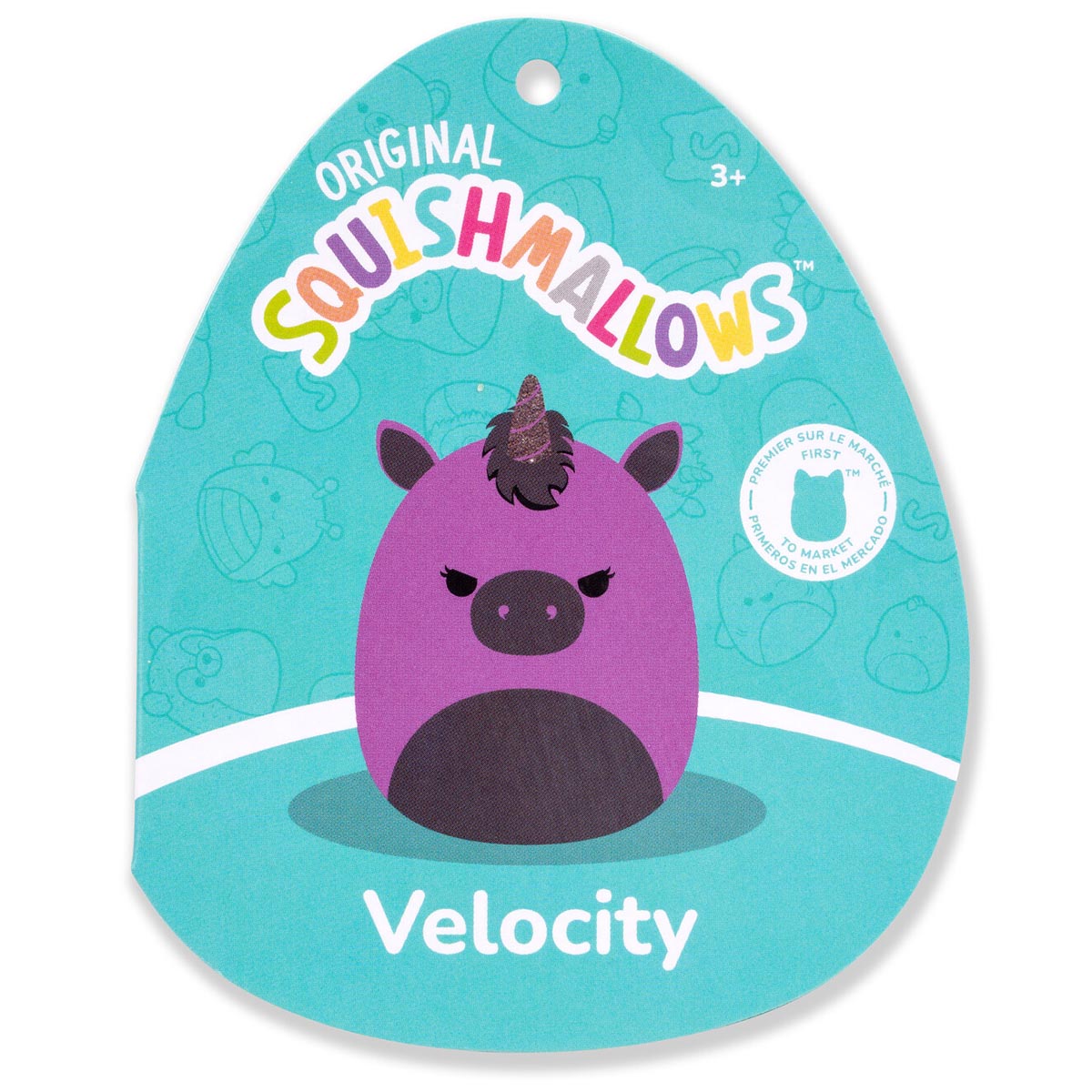 Squishmallows 14" Velocity the Purple and Black Unicorn | Jazwares / Squishmallows   Squad