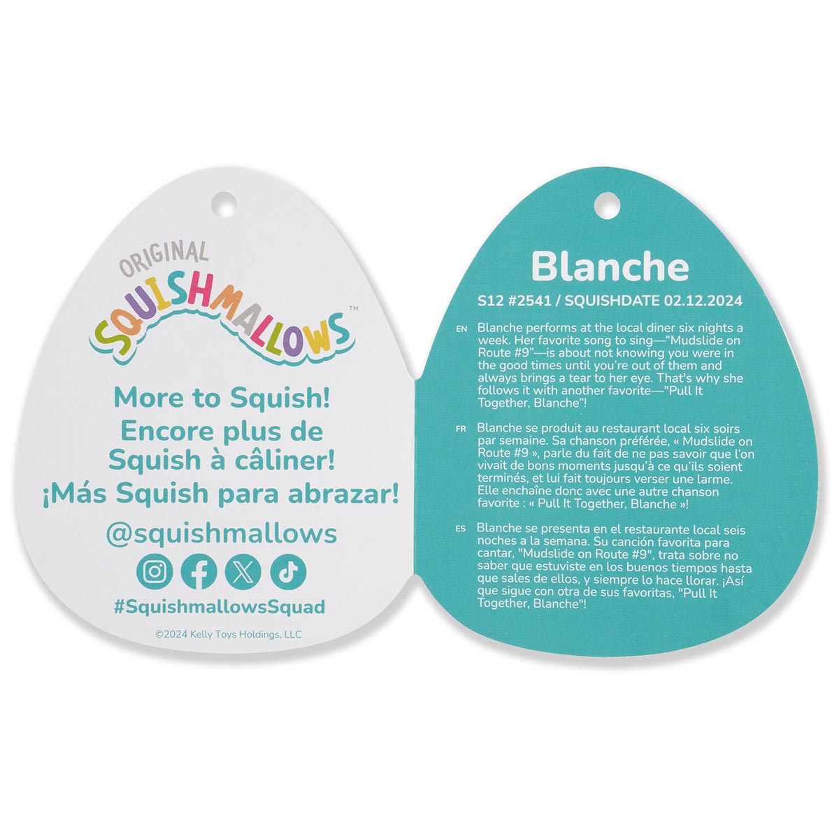 Squishmallows 12" Blanche the Cream and Purple Possum | Jazwares / Squishmallows   Squad