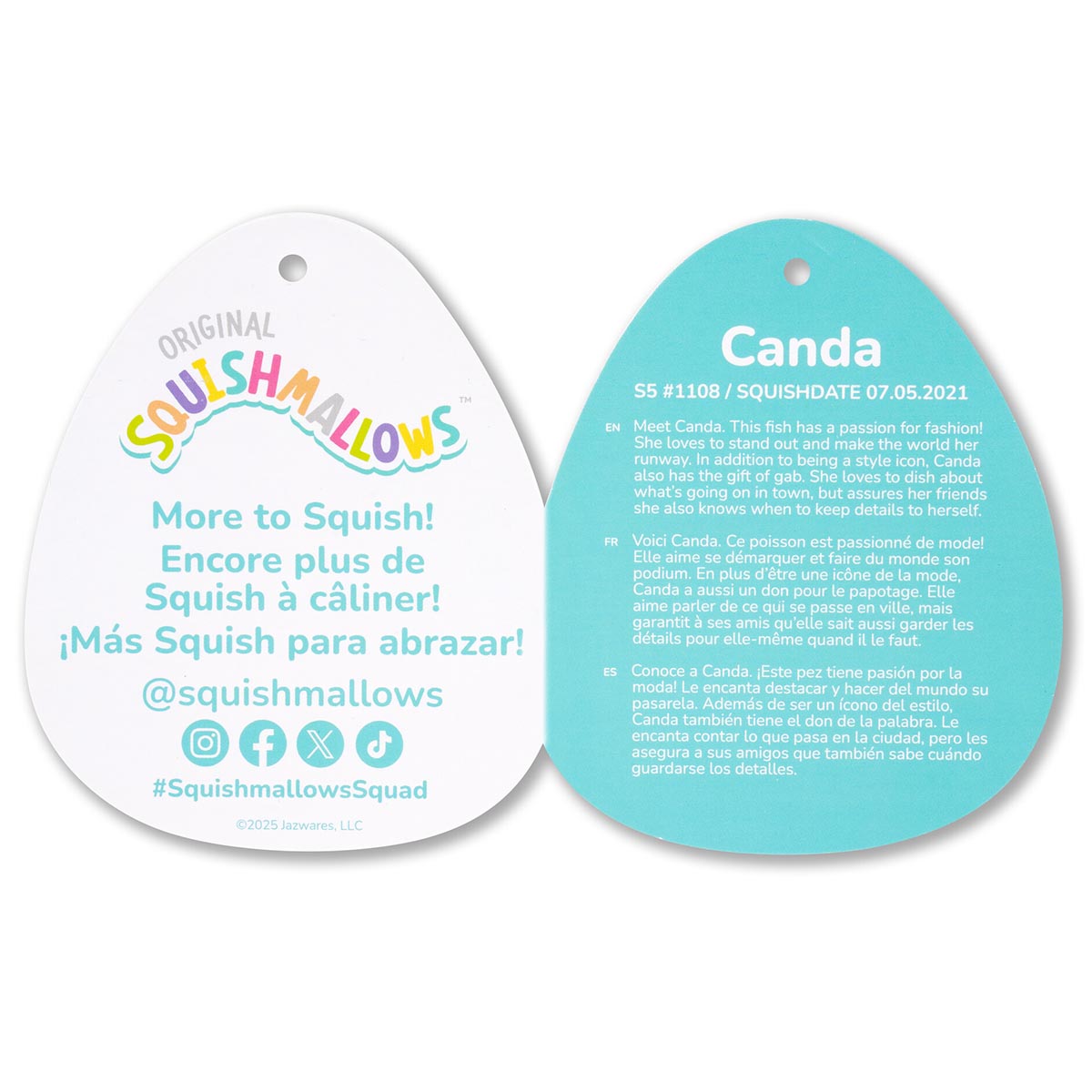 Squishmallows 5" Canda the Rainbow Striped Fish | Jazwares / Squishmallows   Squad