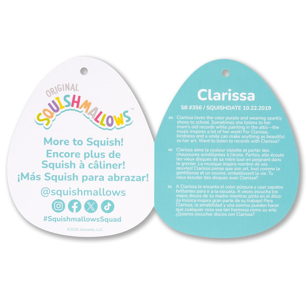 Squishmallows 8" Clarissa the Rainbow Unicorn with Fuzzy Belly | Jazwares / Squishmallows   Squad