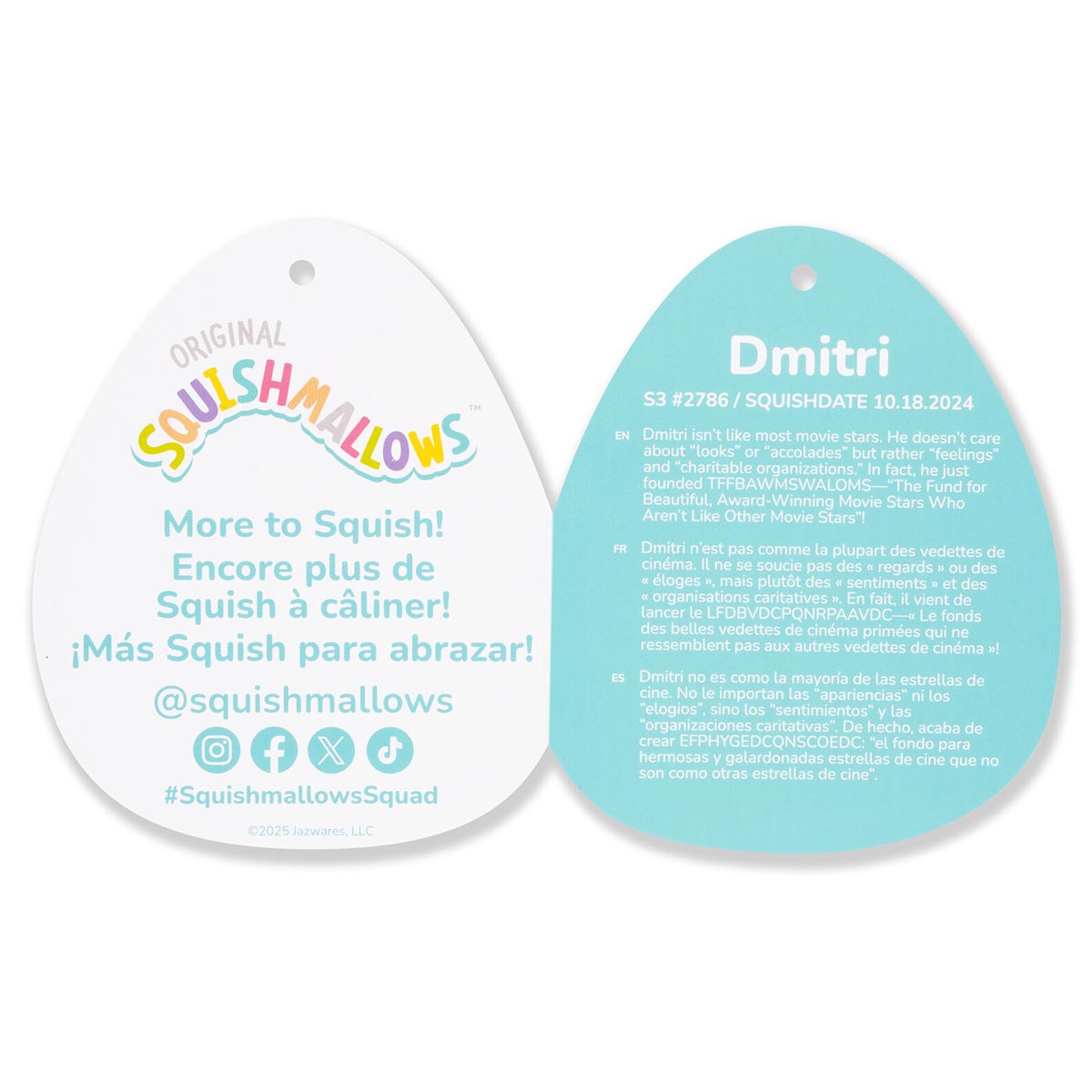 Squishmallows 3.5" Dmitri the Dark Grey Wolf Clip | Jazwares / Squishmallows   Category|  Squad