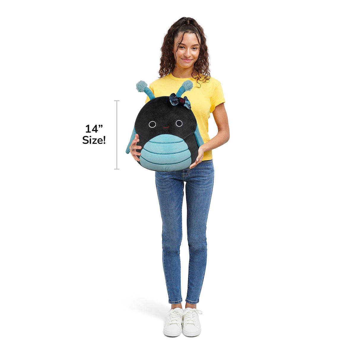 Squishmallows 14" Celie the Teal and Black Grasshopper with Bow | Jazwares / Squishmallows   Category|  Squad