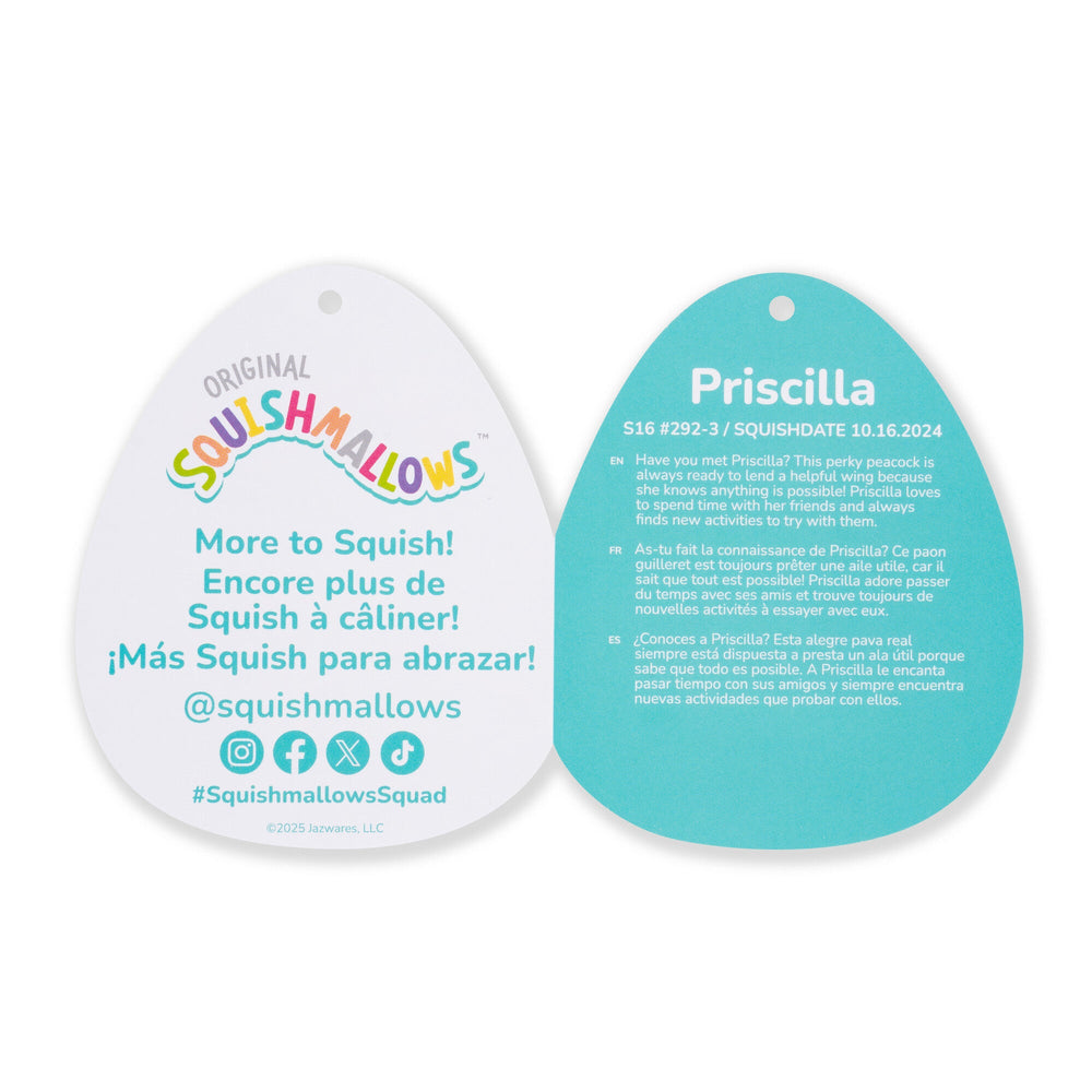 Squishmallows 16" Priscilla the Blue Peacock | Jazwares / Squishmallows   Squad