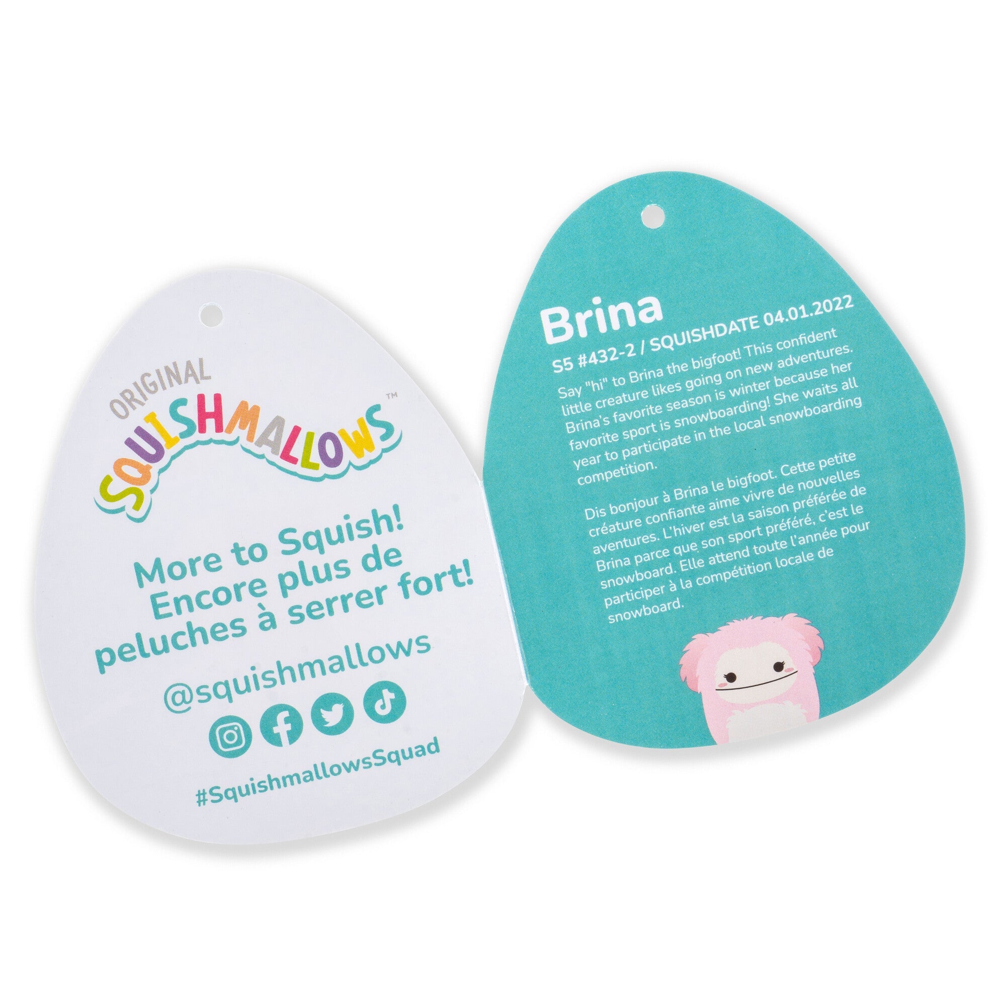Squishmallows 8" Brina the Pink Bigfoot with Fuzzy Belly | Jazwares / Squishmallows   Squad