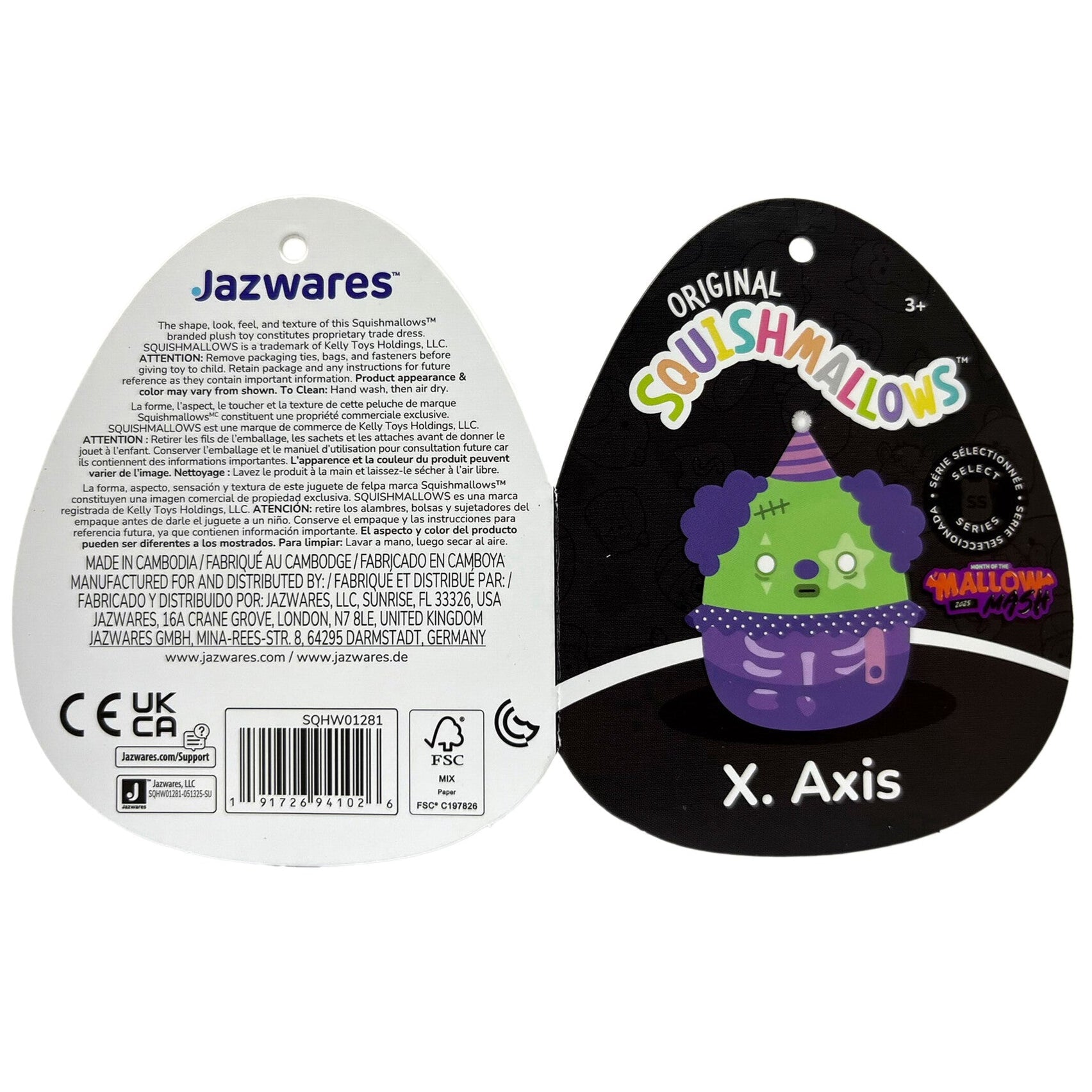 Squishmallows 12" Select Series X. Axis the Zombie Clown | Jazwares / Squishmallows   Category
