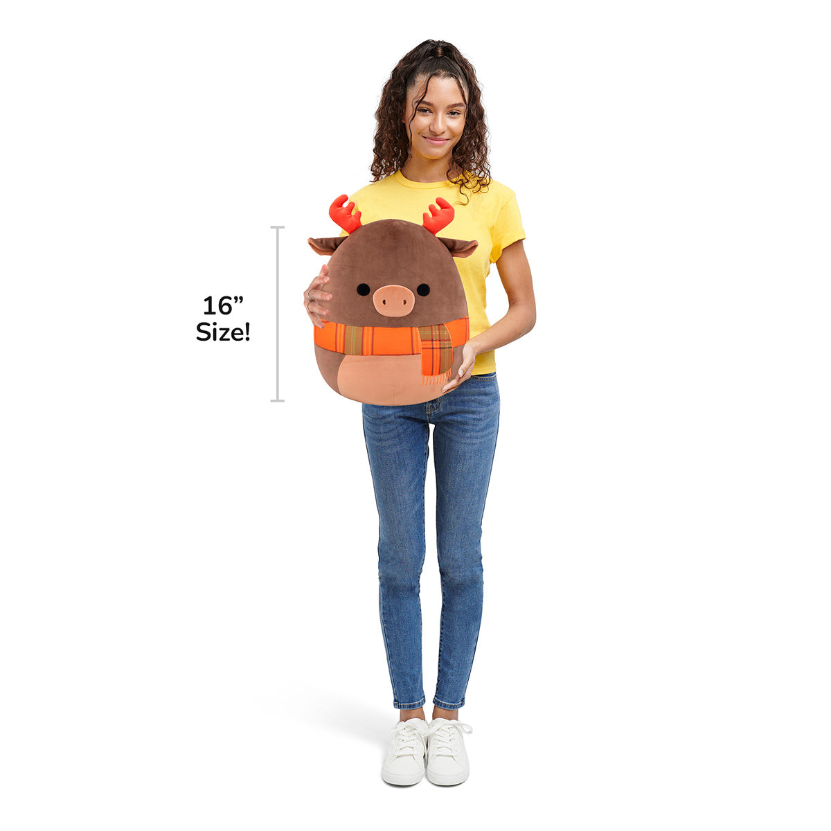 Squishmallows 16" Patterson the Moose with Orange Scarf | Jazwares / Squishmallows   Squad