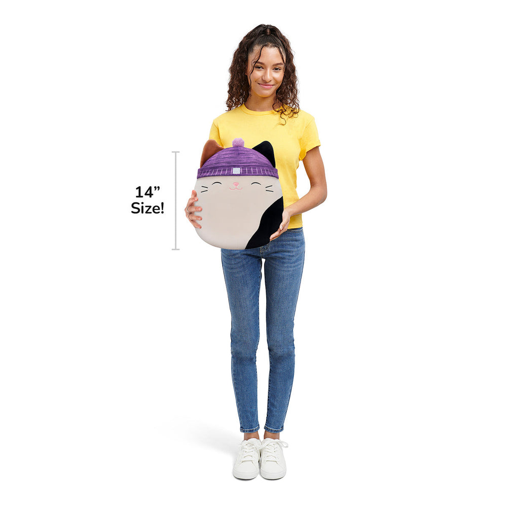 Squishmallows 14" Cam Calico Cat with Purple Hat | Jazwares / Squishmallows   Squad
