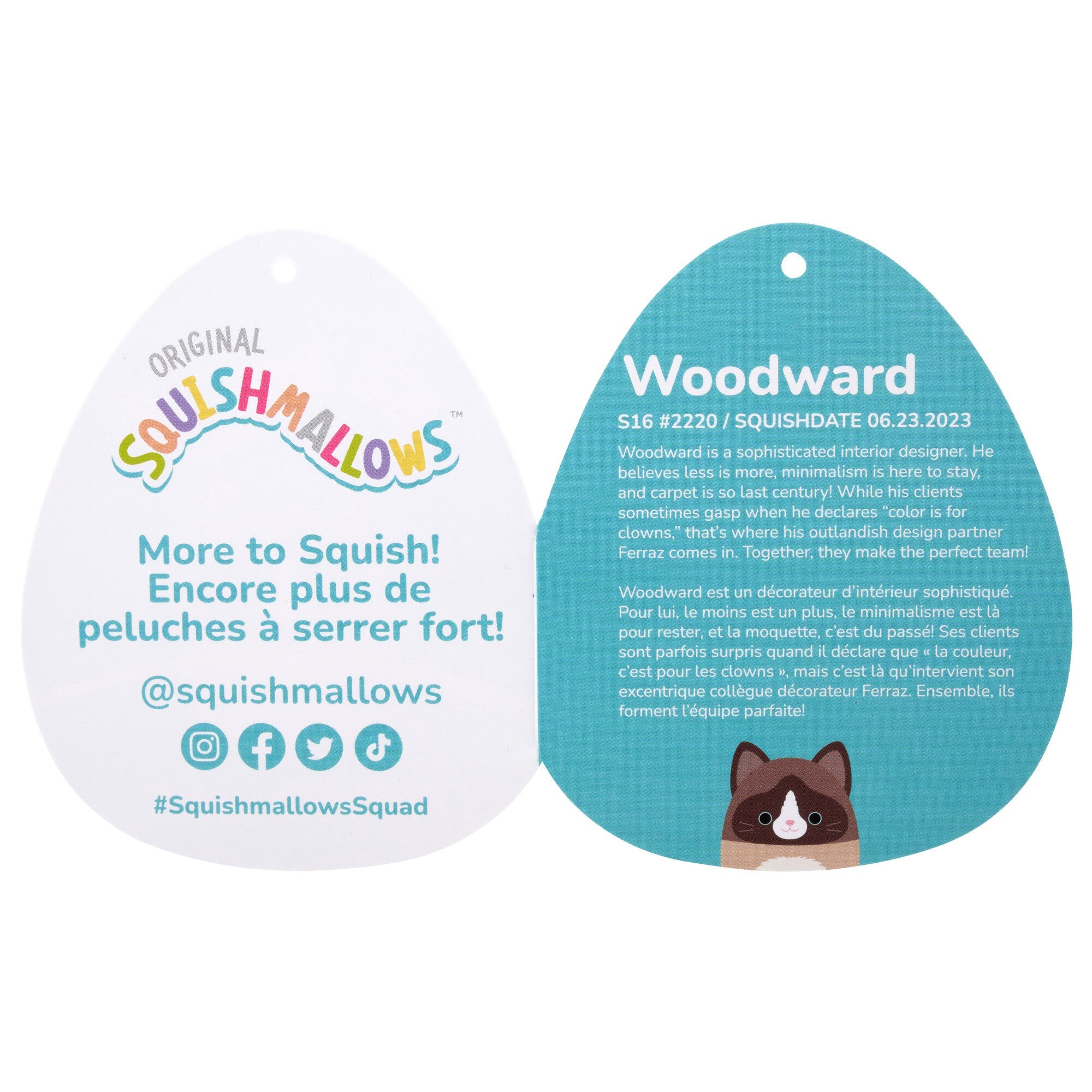 Squishmallows 16" Woodward the Brown and Tan Snowshoe Cat | Jazwares / Squishmallows   Squad