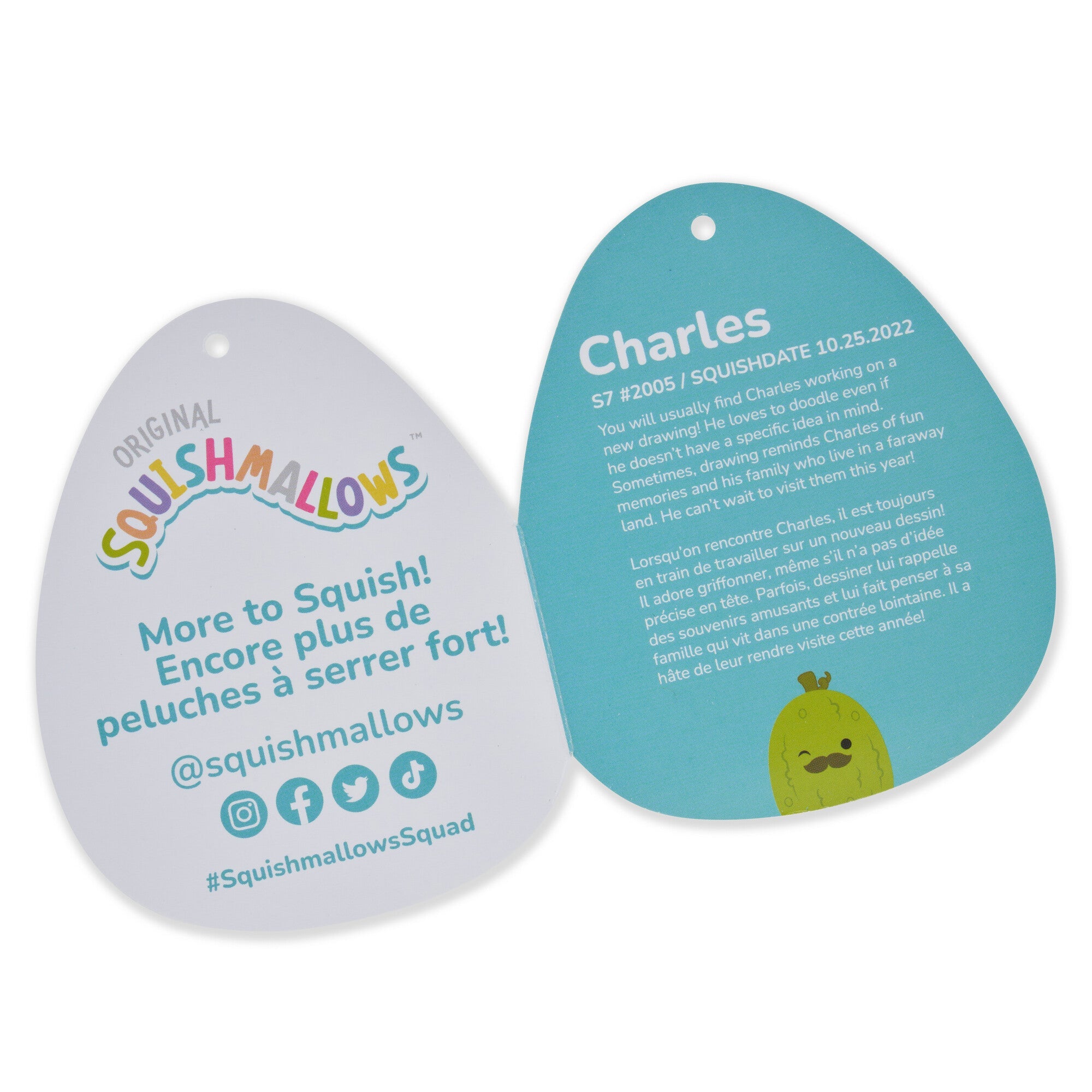 Squishmallows 12" Charles Pickle with Mustache | Jazwares / Squishmallows   Squad