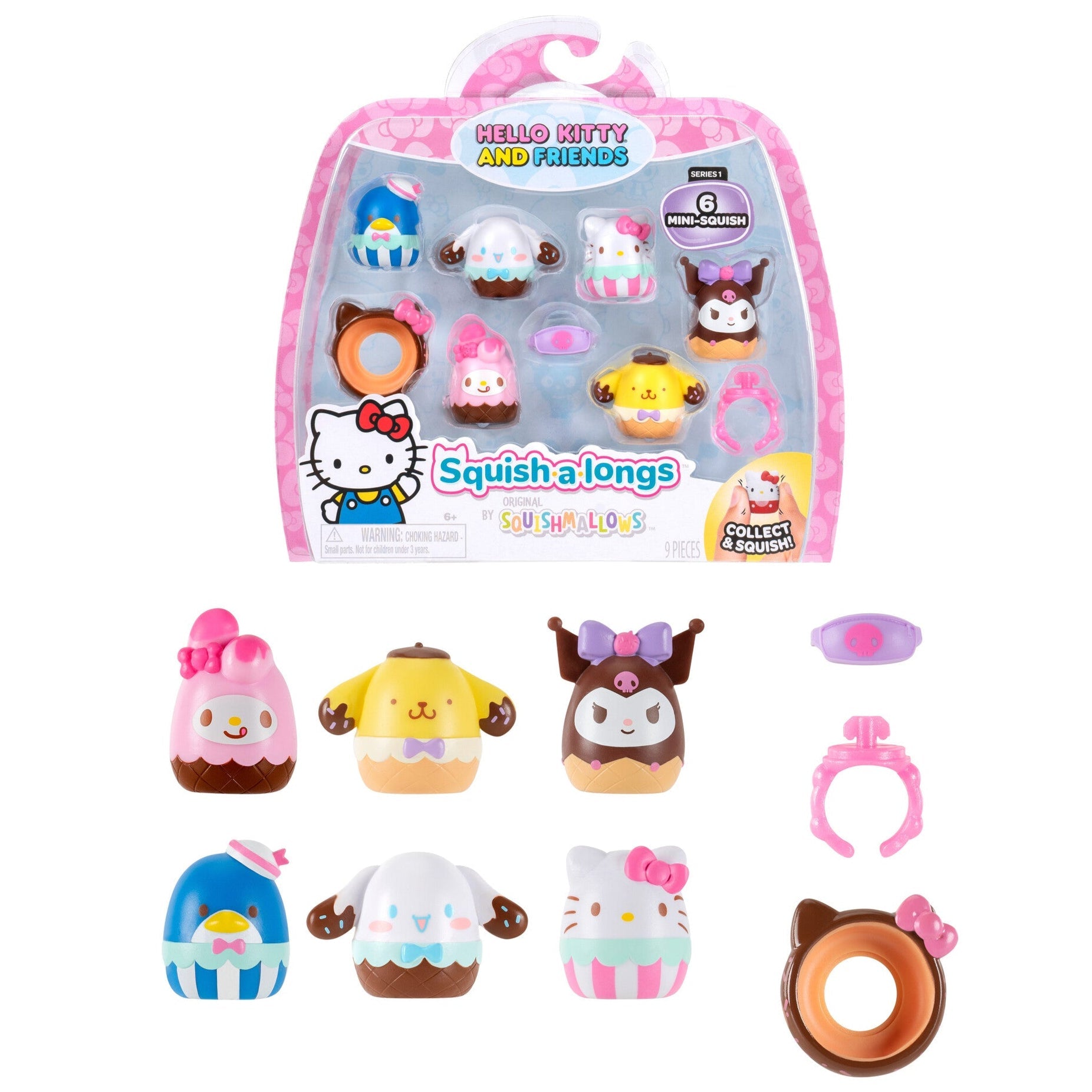 Squish-a-longs Hello Kitty and Friends Ice Cream 6-Pack | Jazwares / Squishmallows   Category|  Brand