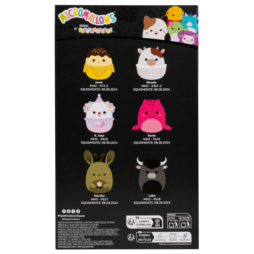 Micromallows Select Series 6-Pack - Ronnie, Junie, X. Axis, Ennis, Martha, Lake | Jazwares / Squishmallows   Category|  Brand
