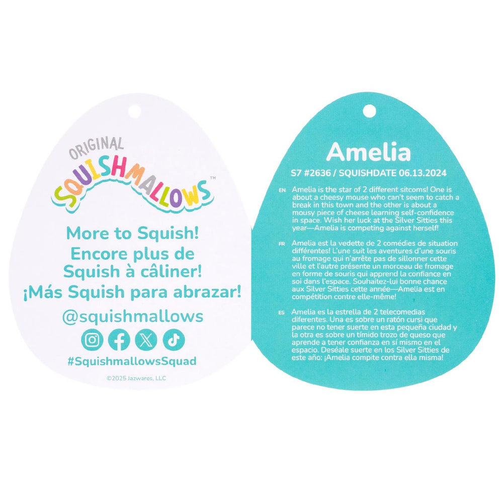 Squishmallows 8" Amelia the Yellow Cheese Mouse | Jazwares / Squishmallows   Squad