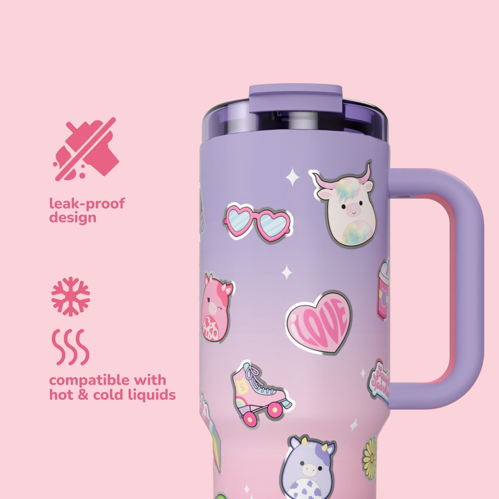 Squishmallows Sticker Bomb Tumbler with Straw / Squishmallows   Category