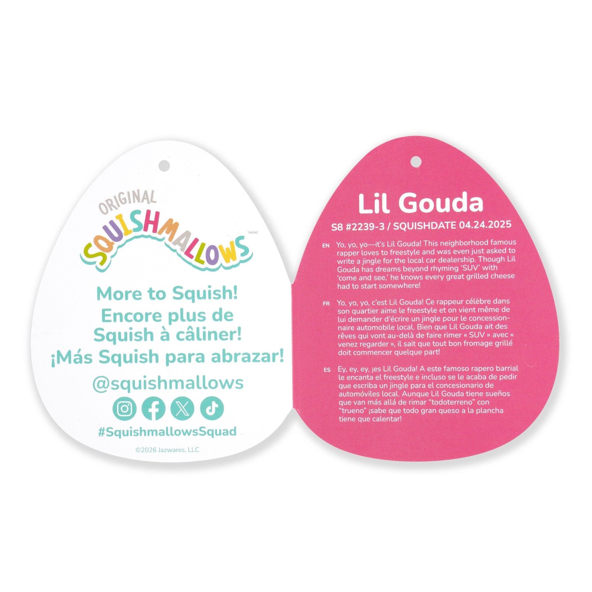 Squishmallows 8" Lil Gouda the Grilled Cheese with Heart Headband | Jazwares / Squishmallows   Squad