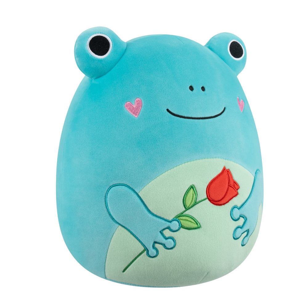 Squishmallows 12" Ludwig the Teal Frog Holding Rose | Jazwares / Squishmallows   Squad