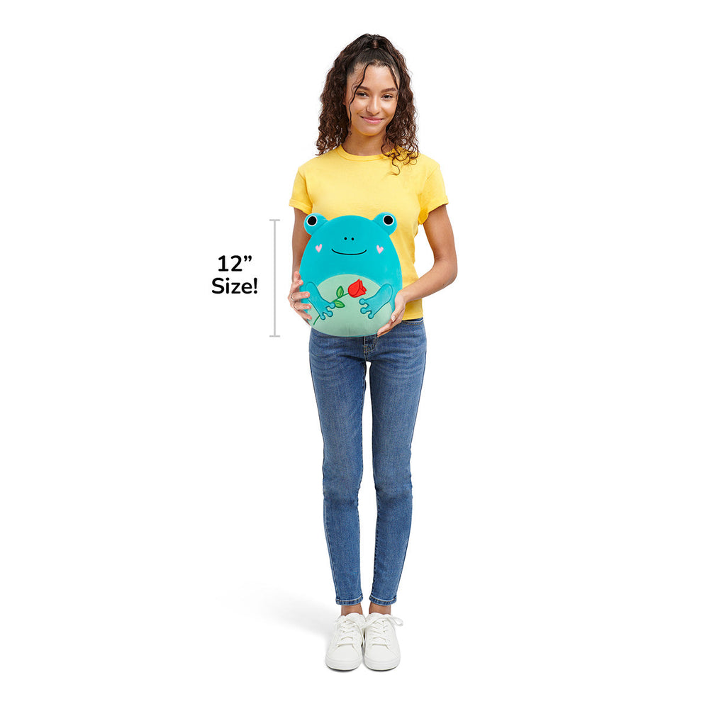 Squishmallows 12" Ludwig the Teal Frog Holding Rose | Jazwares / Squishmallows   Squad