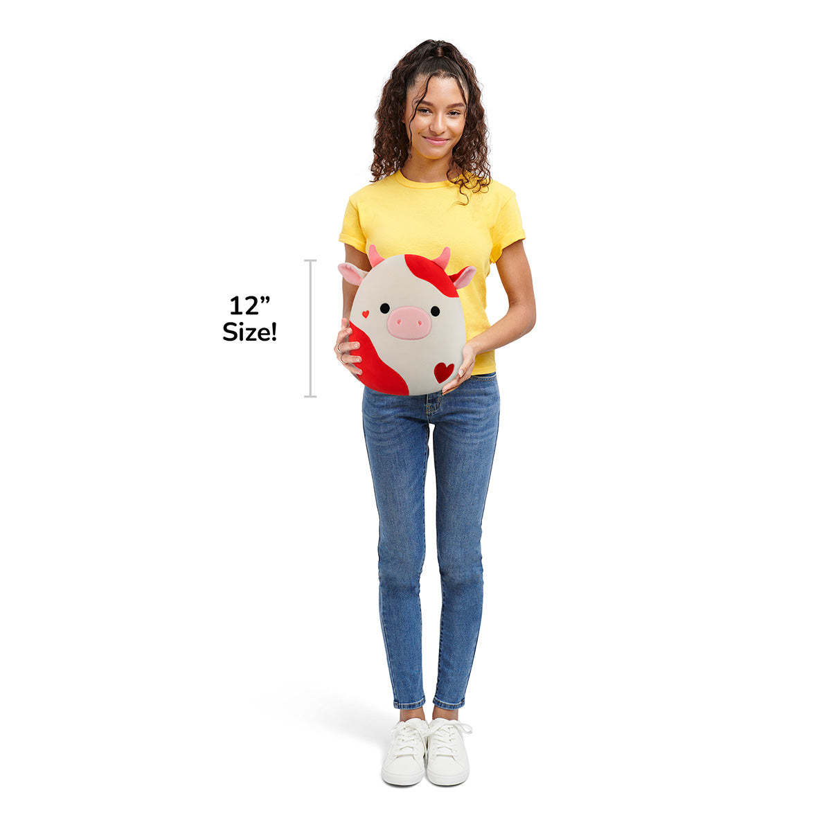 Squishmallows 12" Idris the Red and Off-White Cow | Jazwares / Squishmallows   Squad