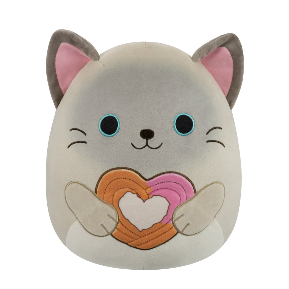 Squishmallows 12" Felton the Siamese Cat Holding Heart Churro | Jazwares / Squishmallows   Squad