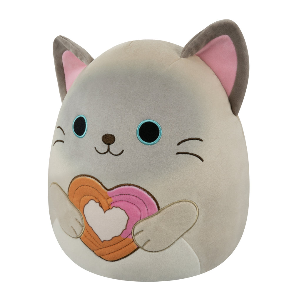 Squishmallows 12" Felton the Siamese Cat Holding Heart Churro | Jazwares / Squishmallows   Squad