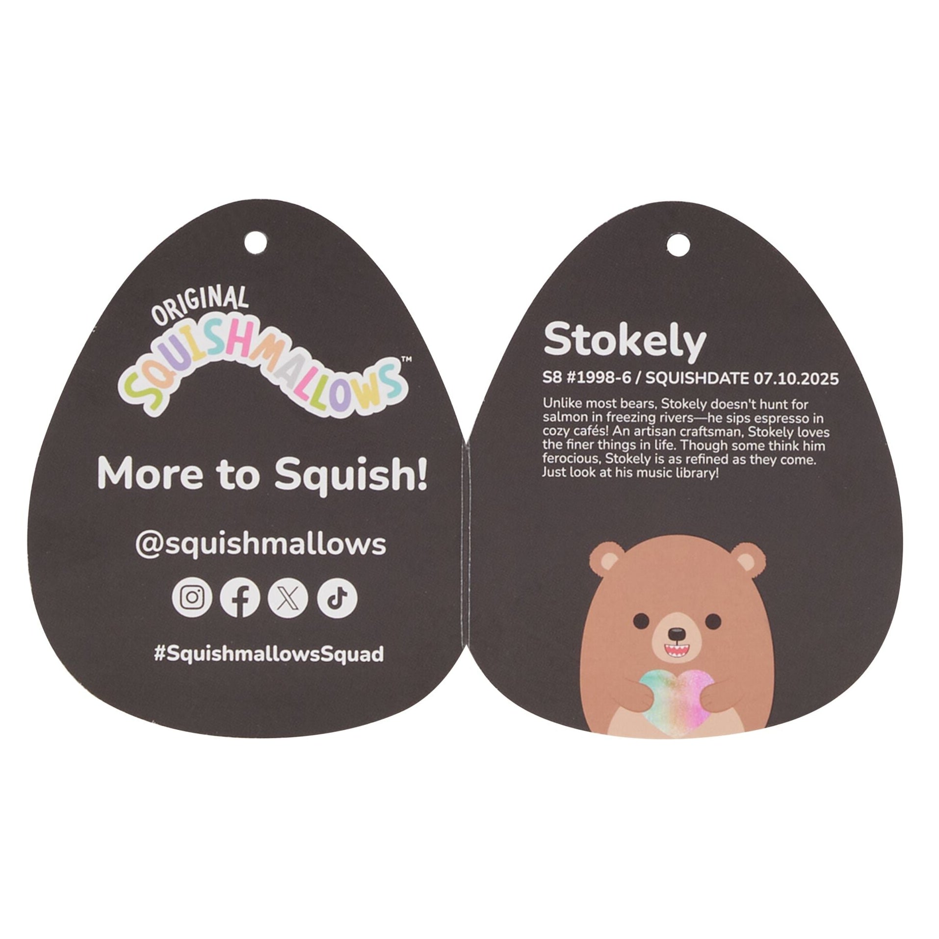 Squishmallows 8" Stokely the Brown Kodiak Bear Holding a Heart | Jazwares / Squishmallows   Category
