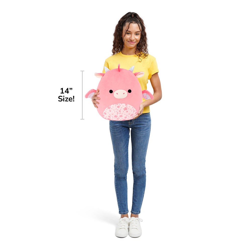 Squishmallows 14" Aegi the Pink Dragon with Sakura Print Belly | Jazwares / Squishmallows   Squad