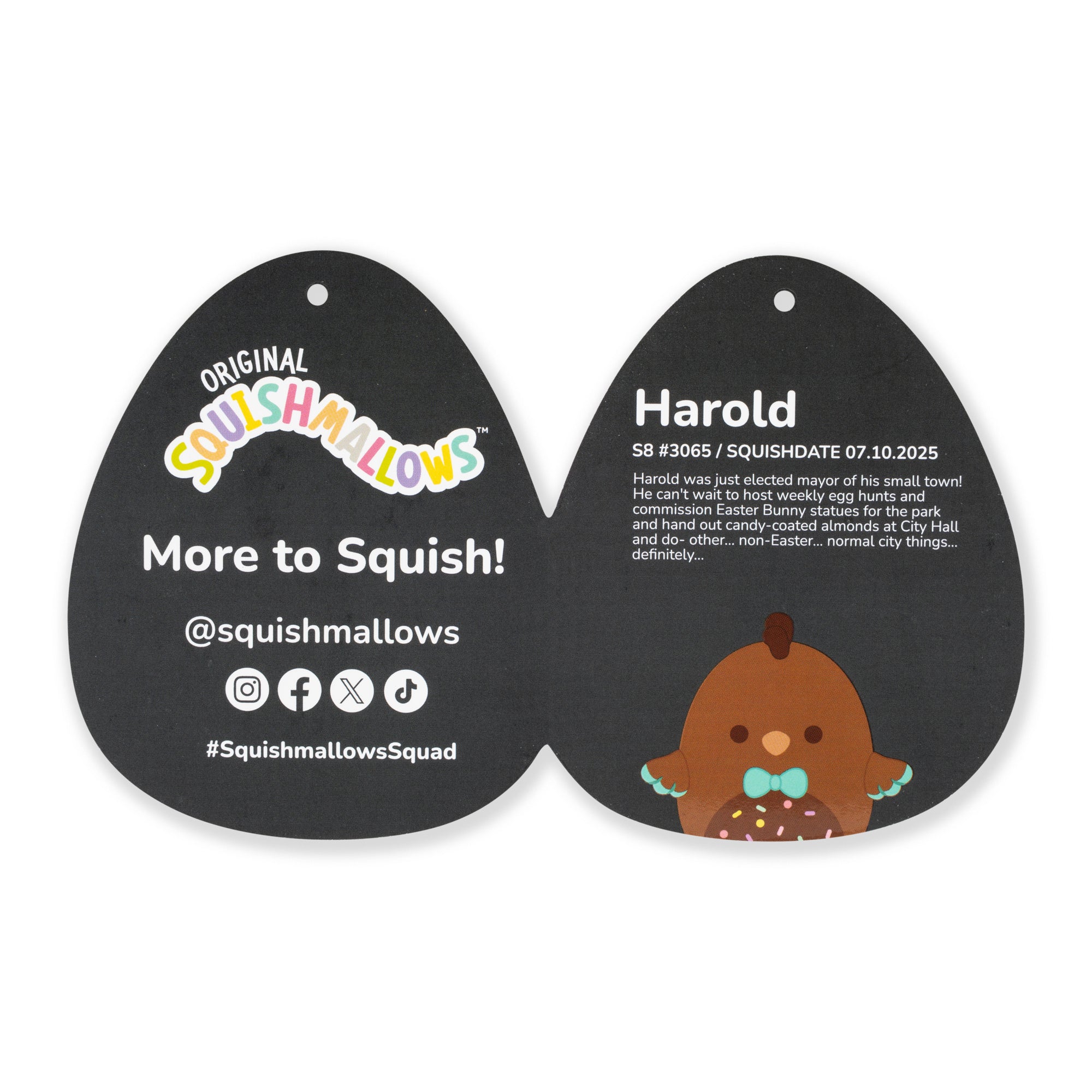 Squishmallows 8" Harold the Chocolate Chick with Bowtie | Jazwares / Squishmallows   Category