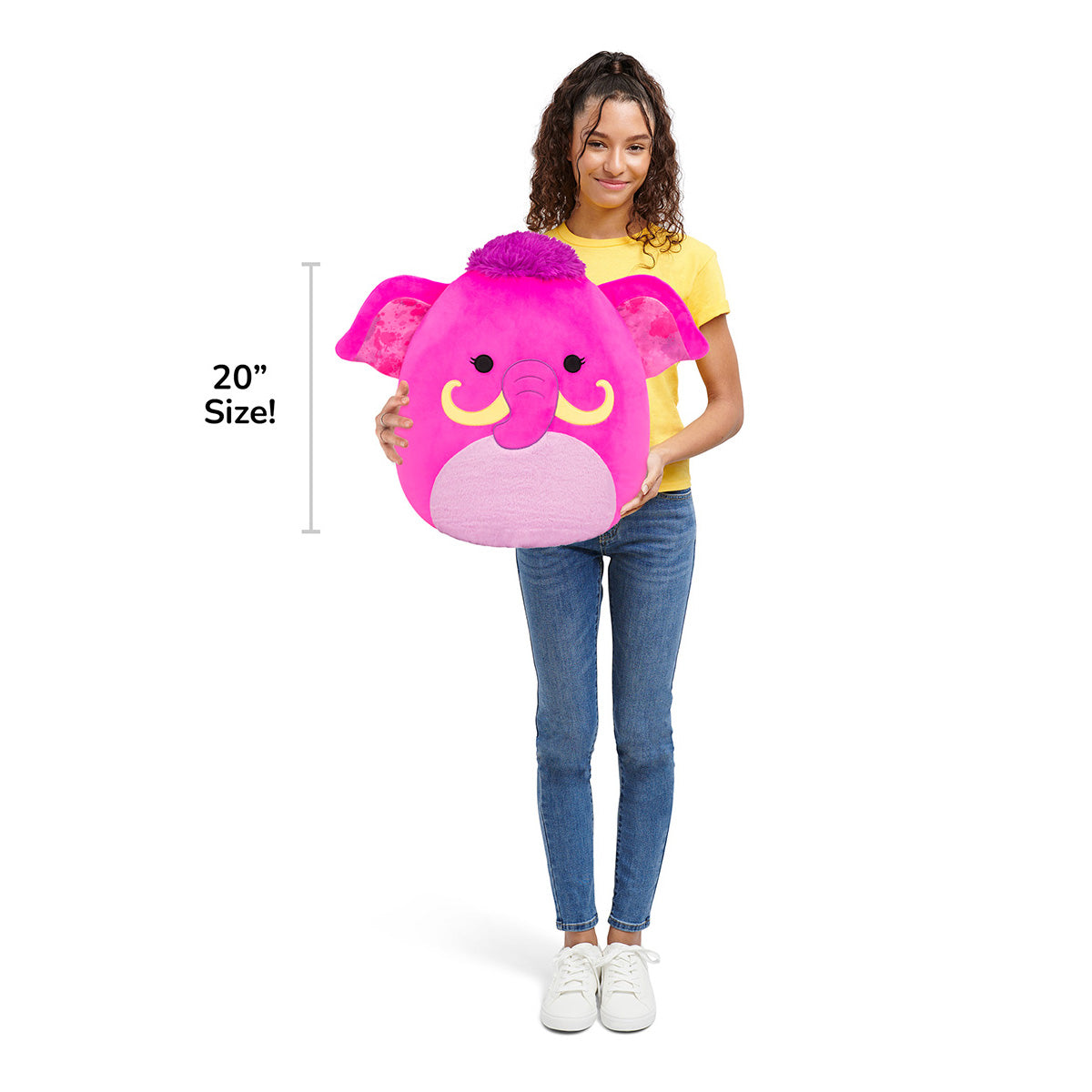 20-Inch Vivi the Bright Hot Pink Woolly Mammoth / Squishmallows   Category|  Squad