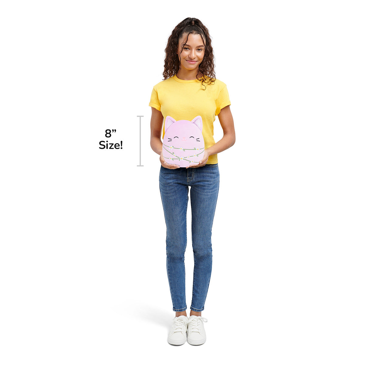Squishmallows 8" Mak the Lavender Cat Wrapped with Flower Stems | Jazwares / Squishmallows   Squad