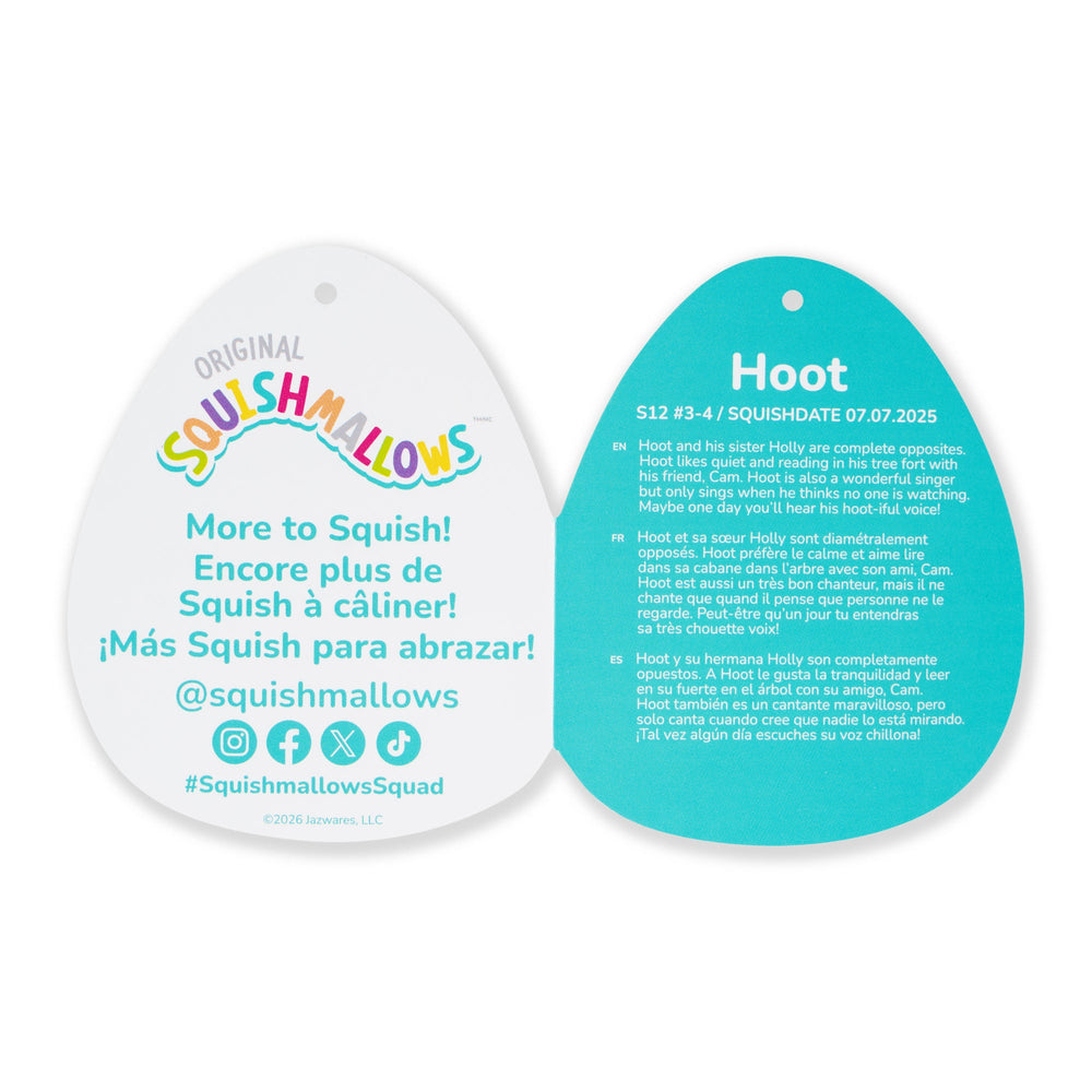 Squishmallows 12" Hoot the Grey Owl with Blue Graduation Cap | Jazwares / Squishmallows   Squad