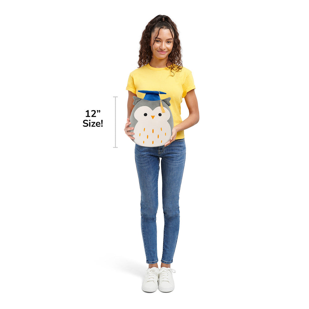 Squishmallows 12" Hoot the Grey Owl with Blue Graduation Cap | Jazwares / Squishmallows   Squad