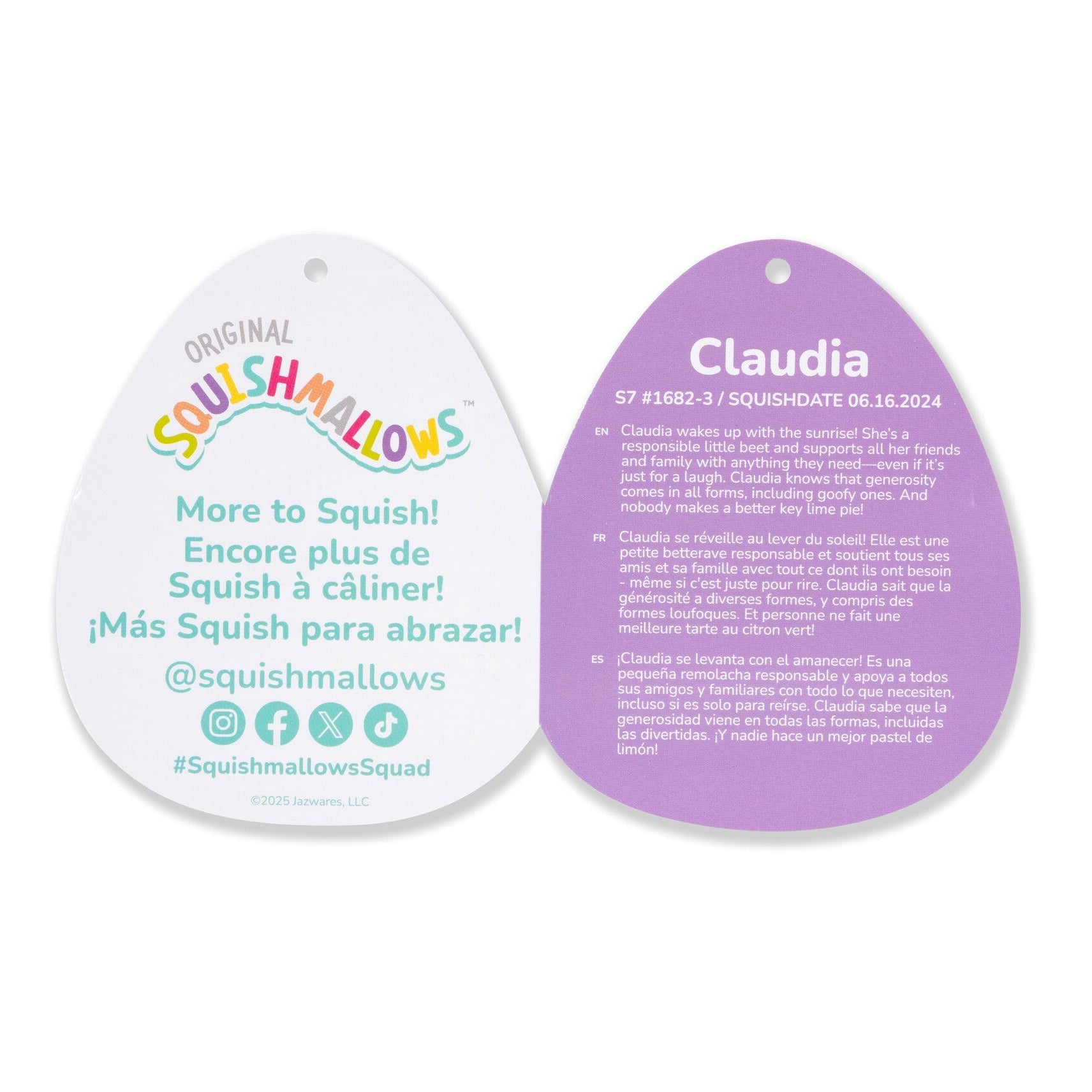 Squishmallows Claudia the Purple Beet with Pink Headband| Jazwares / Squishmallows   Squad